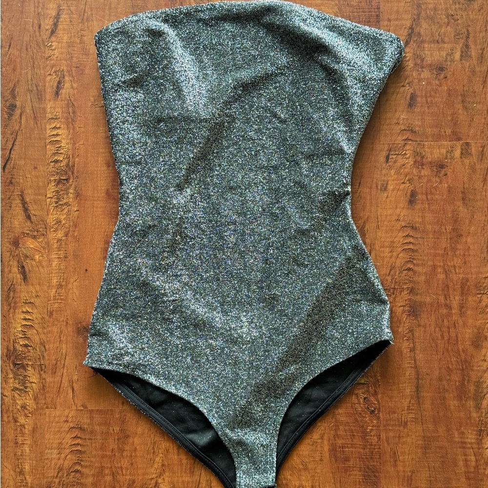 Sparkling Silver One Piece body suit